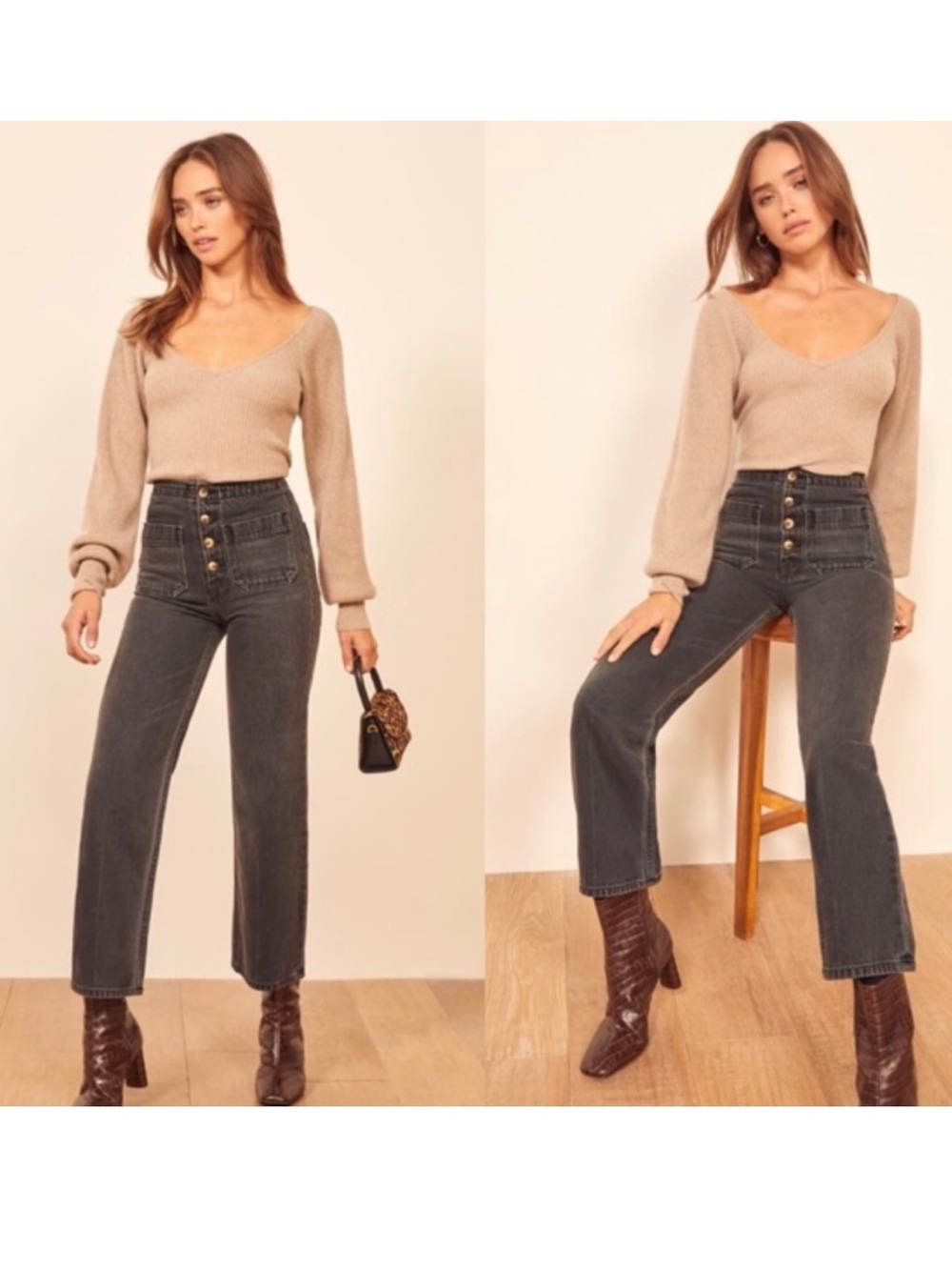 Reformation Eloise patch pocket jeans